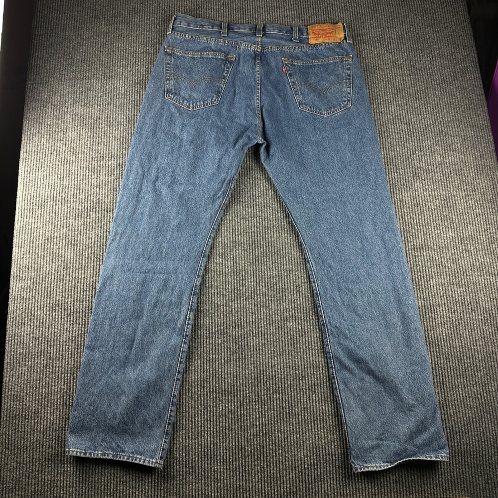 Levis 501 Original Fit Mens Jeans 38x34 Medium Wash Blue Denim Straight Leg